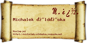 Michalek Áldáska névjegykártya